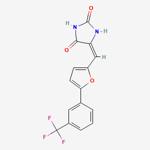 molecular formula C15H9F3N2O3 B3928447 5-({5-[3-(trifluoromethyl)phenyl]-2-furyl}methylene)-2,4-imidazolidinedione 