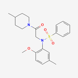 N-(2-methoxy-5-methylphenyl)-N-[2-(4-methyl-1-piperidinyl)-2-oxoethyl]benzenesulfonamide