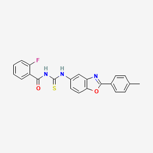 molecular formula C22H16FN3O2S B3928465 2-fluoro-N-{[2-(4-methylphenyl)-1,3-benzoxazol-5-yl]carbamothioyl}benzamide 