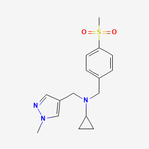 molecular formula C16H21N3O2S B3928471 N-[(1-methyl-1H-pyrazol-4-yl)methyl]-N-[4-(methylsulfonyl)benzyl]cyclopropanamine 