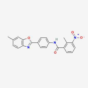 molecular formula C22H17N3O4 B3928484 2-methyl-N-[4-(6-methyl-1,3-benzoxazol-2-yl)phenyl]-3-nitrobenzamide 