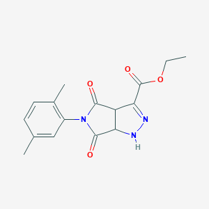 molecular formula C16H17N3O4 B392851 Ethyl 5-(2,5-dimethylphenyl)-4,6-dioxo-1,3a,4,5,6,6a-hexahydropyrrolo[3,4-c]pyrazole-3-carboxylate CAS No. 331416-15-0