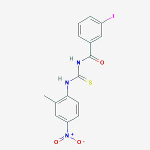 molecular formula C15H12IN3O3S B3928536 3-iodo-N-{[(2-methyl-4-nitrophenyl)amino]carbonothioyl}benzamide 