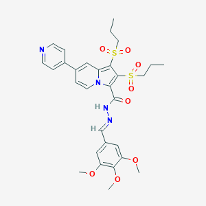 1,2-bis(propylsulfonyl)-7-(pyridin-4-yl)-N'-[(E)-(3,4,5-trimethoxyphenyl)methylidene]indolizine-3-carbohydrazide