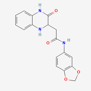 molecular formula C17H15N3O4 B3928540 N-1,3-benzodioxol-5-yl-2-(3-oxo-1,2,3,4-tetrahydro-2-quinoxalinyl)acetamide CAS No. 473703-97-8