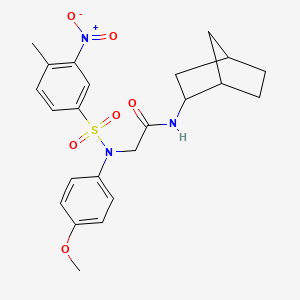 molecular formula C23H27N3O6S B3928544 N-(Bicyclo[2.2.1]heptan-2-yl)-2-((N-(4-methoxyphenyl)-4-methyl-3-nitrophenyl)sulfonamido)acetamide 