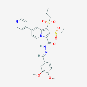 N'-(3,4-dimethoxybenzylidene)-1,2-bis(propylsulfonyl)-7-(4-pyridinyl)-3-indolizinecarbohydrazide
