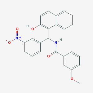 N-[(2-hydroxy-1-naphthyl)(3-nitrophenyl)methyl]-3-methoxybenzamide