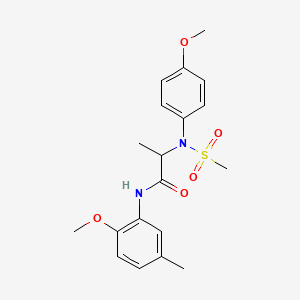 molecular formula C19H24N2O5S B3928598 N-(2-methoxy-5-methylphenyl)-N~2~-(4-methoxyphenyl)-N~2~-(methylsulfonyl)alaninamide 