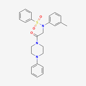 molecular formula C25H27N3O3S B3928603 N-(3-methylphenyl)-N-[2-oxo-2-(4-phenylpiperazin-1-yl)ethyl]benzenesulfonamide 