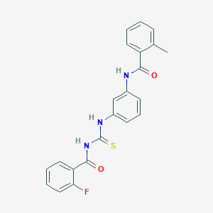 2-fluoro-N-[({3-[(2-methylbenzoyl)amino]phenyl}amino)carbonothioyl]benzamide