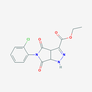 Ethyl 5-(2-chlorophenyl)-4,6-dioxo-1,3a,4,5,6,6a-hexahydropyrrolo[3,4-c]pyrazole-3-carboxylate