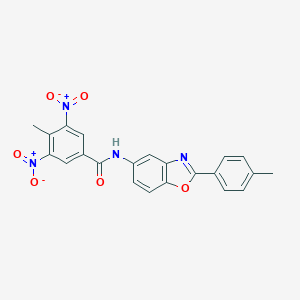 4-methyl-N-[2-(4-methylphenyl)-1,3-benzoxazol-5-yl]-3,5-dinitrobenzamide