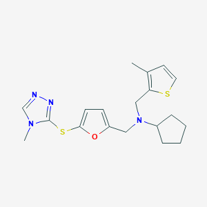 N-[(3-methyl-2-thienyl)methyl]-N-({5-[(4-methyl-4H-1,2,4-triazol-3-yl)thio]-2-furyl}methyl)cyclopentanamine