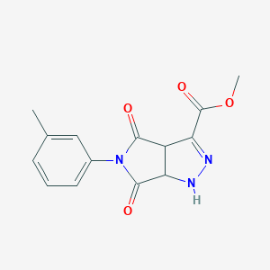 molecular formula C14H13N3O4 B392868 Methyl 5-(3-methylphenyl)-4,6-dioxo-1,3a,4,5,6,6a-hexahydropyrrolo[3,4-c]pyrazole-3-carboxylate 