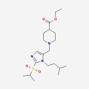 ethyl 1-{[2-(isopropylsulfonyl)-1-(3-methylbutyl)-1H-imidazol-5-yl]methyl}-4-piperidinecarboxylate