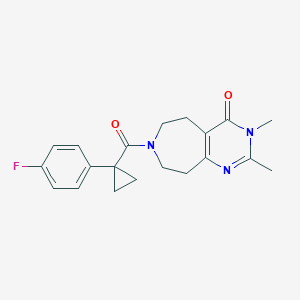 molecular formula C20H22FN3O2 B3928690 7-{[1-(4-fluorophenyl)cyclopropyl]carbonyl}-2,3-dimethyl-3,5,6,7,8,9-hexahydro-4H-pyrimido[4,5-d]azepin-4-one 