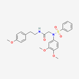 molecular formula C25H28N2O6S B3928696 N~2~-(3,4-dimethoxyphenyl)-N~1~-[2-(4-methoxyphenyl)ethyl]-N~2~-(phenylsulfonyl)glycinamide 