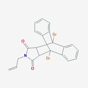 molecular formula C21H15Br2NO2 B392872 1,8-Dibromo-17-(prop-2-en-1-yl)-17-azapentacyclo[6.6.5.0~2,7~.0~9,14~.0~15,19~]nonadeca-2,4,6,9,11,13-hexaene-16,18-dione (non-preferred name) 