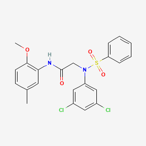 molecular formula C22H20Cl2N2O4S B3928730 N~2~-(3,5-dichlorophenyl)-N~1~-(2-methoxy-5-methylphenyl)-N~2~-(phenylsulfonyl)glycinamide 