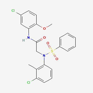 molecular formula C22H20Cl2N2O4S B3928741 N~1~-(5-chloro-2-methoxyphenyl)-N~2~-(3-chloro-2-methylphenyl)-N~2~-(phenylsulfonyl)glycinamide 