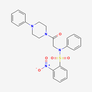 molecular formula C24H24N4O5S B3928748 2-nitro-N-[2-oxo-2-(4-phenyl-1-piperazinyl)ethyl]-N-phenylbenzenesulfonamide 