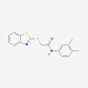 molecular formula C17H16N2OS2 B392875 2-(1,3-benzothiazol-2-ylsulfanyl)-N-(3,4-dimethylphenyl)acetamide 