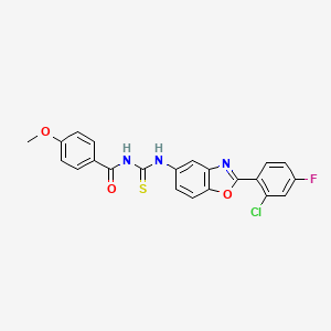 N-({[2-(2-chloro-4-fluorophenyl)-1,3-benzoxazol-5-yl]amino}carbonothioyl)-4-methoxybenzamide