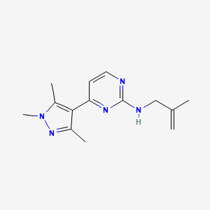 molecular formula C14H19N5 B3928755 N-(2-methylprop-2-en-1-yl)-4-(1,3,5-trimethyl-1H-pyrazol-4-yl)pyrimidin-2-amine 