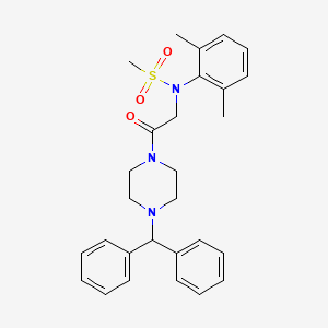 molecular formula C28H33N3O3S B3928758 N-(2,6-dimethylphenyl)-N-{2-[4-(diphenylmethyl)-1-piperazinyl]-2-oxoethyl}methanesulfonamide 