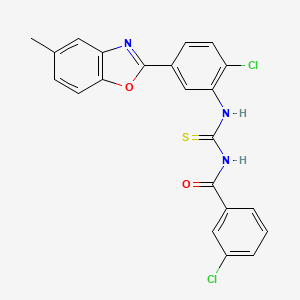 3-chloro-N-{[2-chloro-5-(5-methyl-1,3-benzoxazol-2-yl)phenyl]carbamothioyl}benzamide