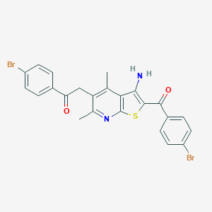 molecular formula C24H18Br2N2O2S B392877 2-[3-Amino-2-(4-bromobenzoyl)-4,6-dimethylthieno[2,3-b]pyridin-5-yl]-1-(4-bromophenyl)ethanone 
