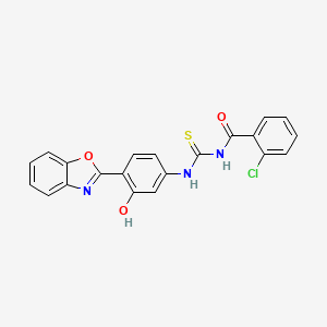 molecular formula C21H14ClN3O3S B3928783 N-({[4-(1,3-benzoxazol-2-yl)-3-hydroxyphenyl]amino}carbonothioyl)-2-chlorobenzamide 