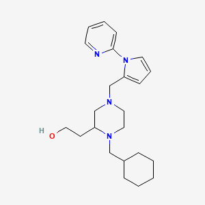 molecular formula C23H34N4O B3928811 2-(1-(cyclohexylmethyl)-4-{[1-(2-pyridinyl)-1H-pyrrol-2-yl]methyl}-2-piperazinyl)ethanol 