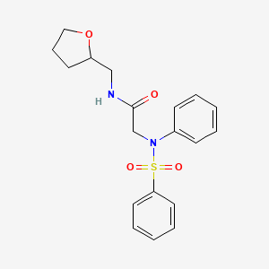 molecular formula C19H22N2O4S B3928827 N-(oxolan-2-ylmethyl)-2-(N-phenylbenzenesulfonamido)acetamide 