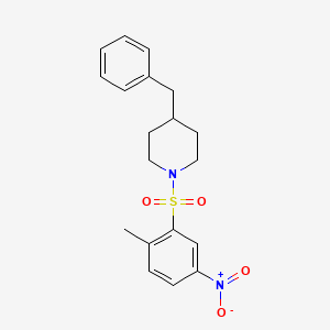 molecular formula C19H22N2O4S B3928835 4-benzyl-1-[(2-methyl-5-nitrophenyl)sulfonyl]piperidine 