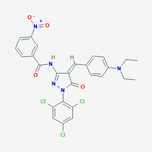 molecular formula C27H22Cl3N5O4 B392886 N-[4-[4-(diethylamino)benzylidene]-5-oxo-1-(2,4,6-trichlorophenyl)-4,5-dihydro-1H-pyrazol-3-yl]-3-nitrobenzamide 