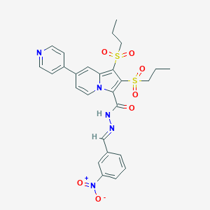 molecular formula C27H27N5O7S2 B392887 N'-{3-nitrobenzylidene}-1,2-bis(propylsulfonyl)-7-(4-pyridinyl)-3-indolizinecarbohydrazide 