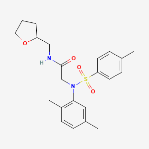 molecular formula C22H28N2O4S B3928870 2-(2,5-dimethyl-N-(4-methylphenyl)sulfonylanilino)-N-(oxolan-2-ylmethyl)acetamide 