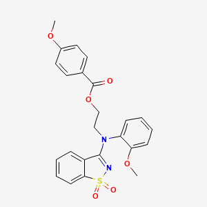 molecular formula C24H22N2O6S B3928874 2-[(1,1-dioxido-1,2-benzisothiazol-3-yl)(2-methoxyphenyl)amino]ethyl 4-methoxybenzoate 