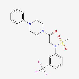 molecular formula C20H22F3N3O3S B3928877 N-[2-oxo-2-(4-phenyl-1-piperazinyl)ethyl]-N-[3-(trifluoromethyl)phenyl]methanesulfonamide 