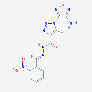 molecular formula C13H11N9O4 B392889 1-(4-amino-1,2,5-oxadiazol-3-yl)-N'-{2-nitrobenzylidene}-5-methyl-1H-1,2,3-triazole-4-carbohydrazide 