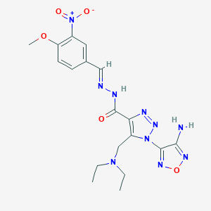 1-(4-amino-1,2,5-oxadiazol-3-yl)-5-[(diethylamino)methyl]-N'-[(E)-(4-methoxy-3-nitrophenyl)methylidene]-1H-1,2,3-triazole-4-carbohydrazide