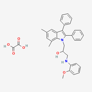 molecular formula C34H34N2O6 B3928916 1-(5,7-Dimethyl-2,3-diphenylindol-1-yl)-3-(2-methoxyanilino)propan-2-ol;oxalic acid 