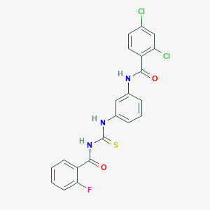 2,4-dichloro-N-[3-({[(2-fluorobenzoyl)amino]carbonothioyl}amino)phenyl]benzamide