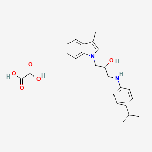 molecular formula C24H30N2O5 B3928944 1-(2,3-Dimethylindol-1-yl)-3-(4-propan-2-ylanilino)propan-2-ol;oxalic acid 