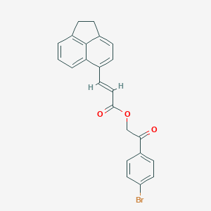 molecular formula C23H17BrO3 B392895 2-(4-Bromophenyl)-2-oxoethyl 3-(1,2-dihydro-5-acenaphthylenyl)acrylate 