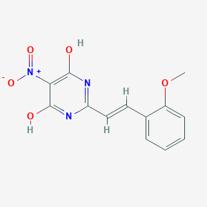 molecular formula C13H11N3O5 B392897 2-[(E)-2-(2-methoxyphenyl)ethenyl]-5-nitropyrimidine-4,6-diol 