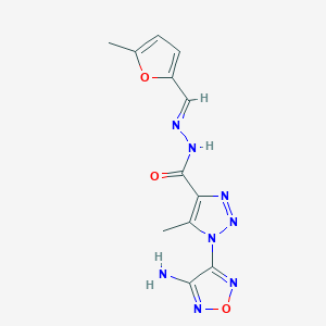 molecular formula C12H12N8O3 B392898 1-(4-amino-1,2,5-oxadiazol-3-yl)-5-methyl-N'-[(5-methyl-2-furyl)methylene]-1H-1,2,3-triazole-4-carbohydrazide 