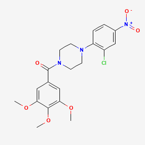 molecular formula C20H22ClN3O6 B3928993 1-(2-chloro-4-nitrophenyl)-4-(3,4,5-trimethoxybenzoyl)piperazine 